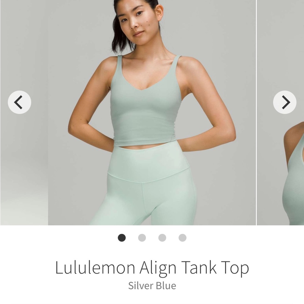 NWT lululemon 8 align tank silver blue